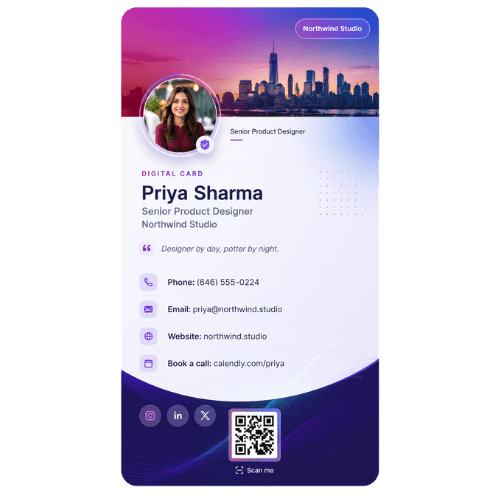 Priya Sharma — digital business card