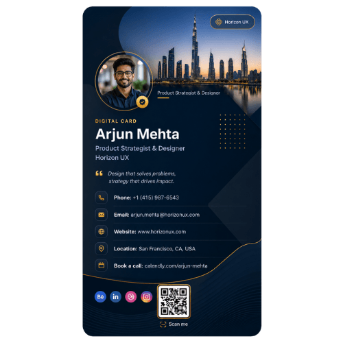Arjun Mehta — digital business card