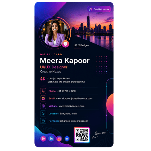Meera Kapoor — digital business card